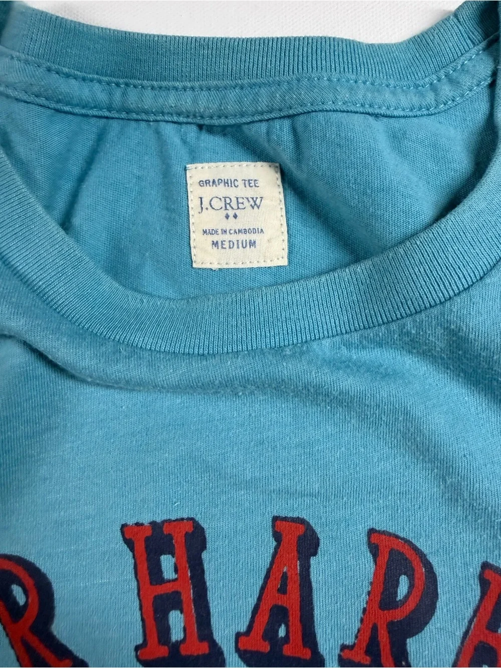J. Crew Blue Short Sleeve Tee with Red Lobster Graphic